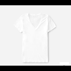 Everlane White V-Neck